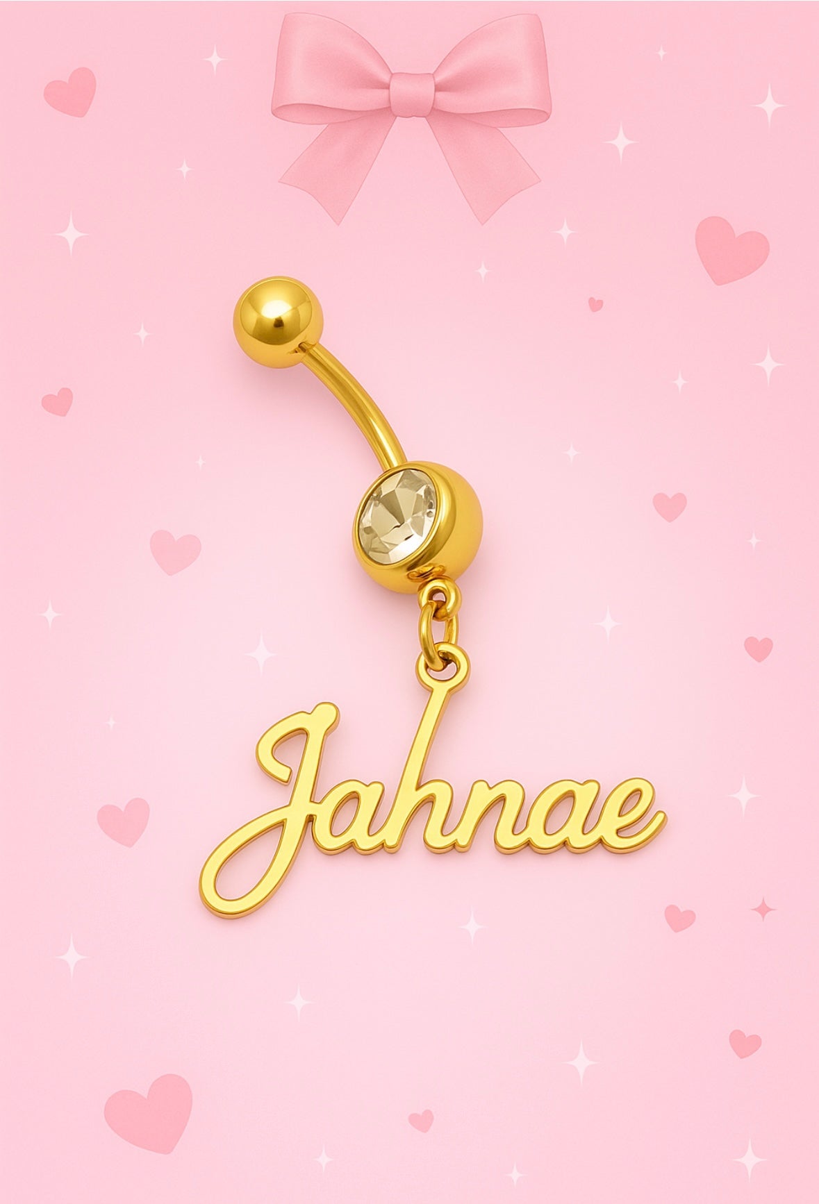 ✨ Custom Name Belly Ring – Choose Your Font & Design ✨